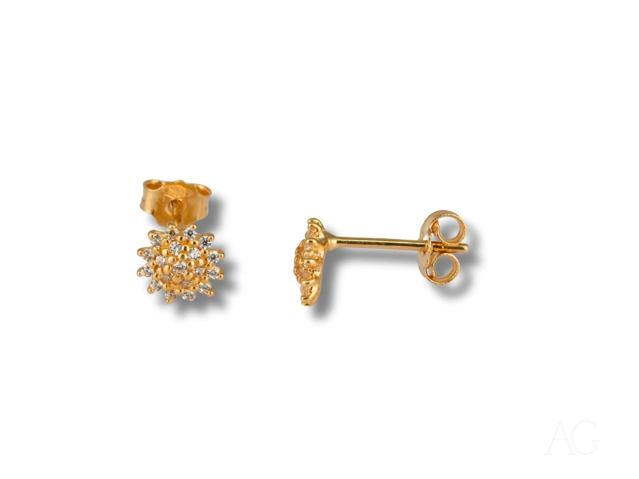 18K Gold CZ Flower Earrings for Women - Elegant Radiant Blossom Stud Earrings - Perfect Gift for Birthday, Anniversary & Special Occasions