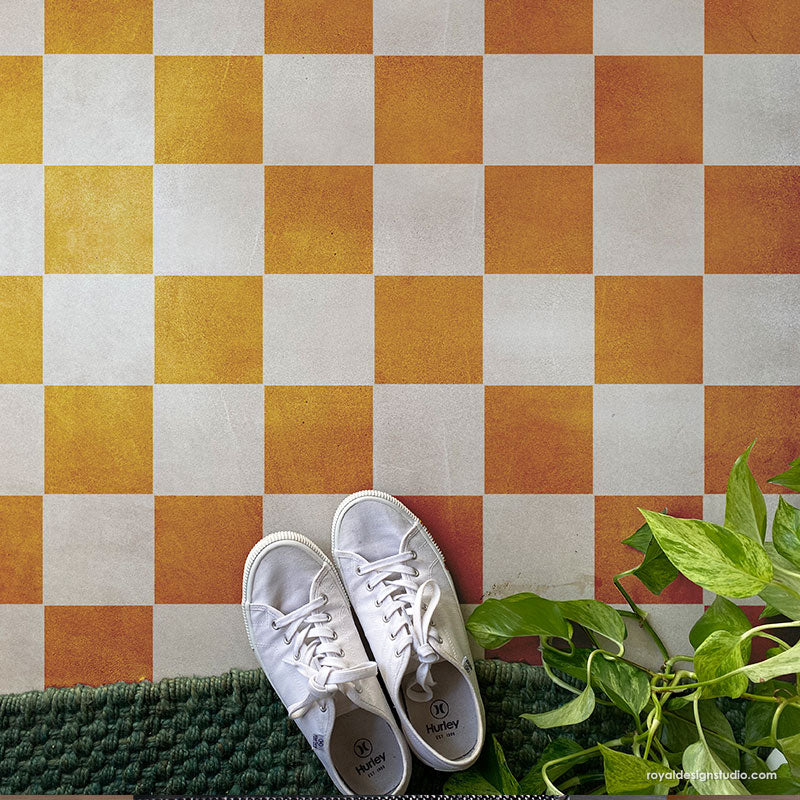 Check It Out Tile Stencil - Reusable DIY Ceramic & Mosaic Tile Painting Template for Home Decor, Bathroom & Kitchen Backsplash - Perfect for Crafting, Wall Art & Floor Design Projects