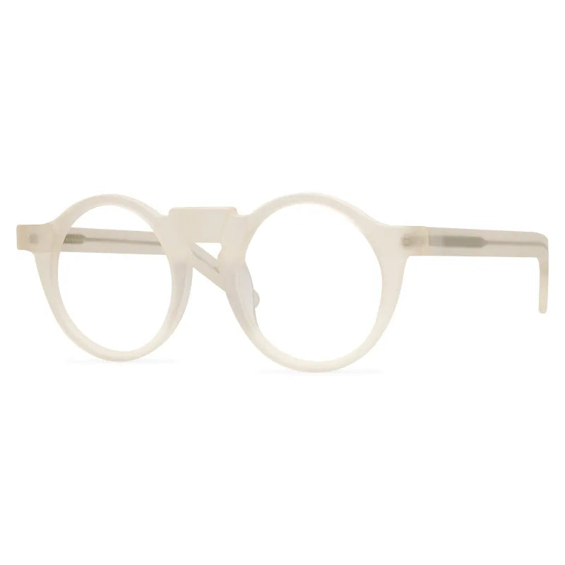 Black Unisex Full Rim Acetate Round Eyeglasses 1465 - Stylish & Comfortable Glasses for Men & Women - Perfect for Reading, Work, and Everyday Wear
