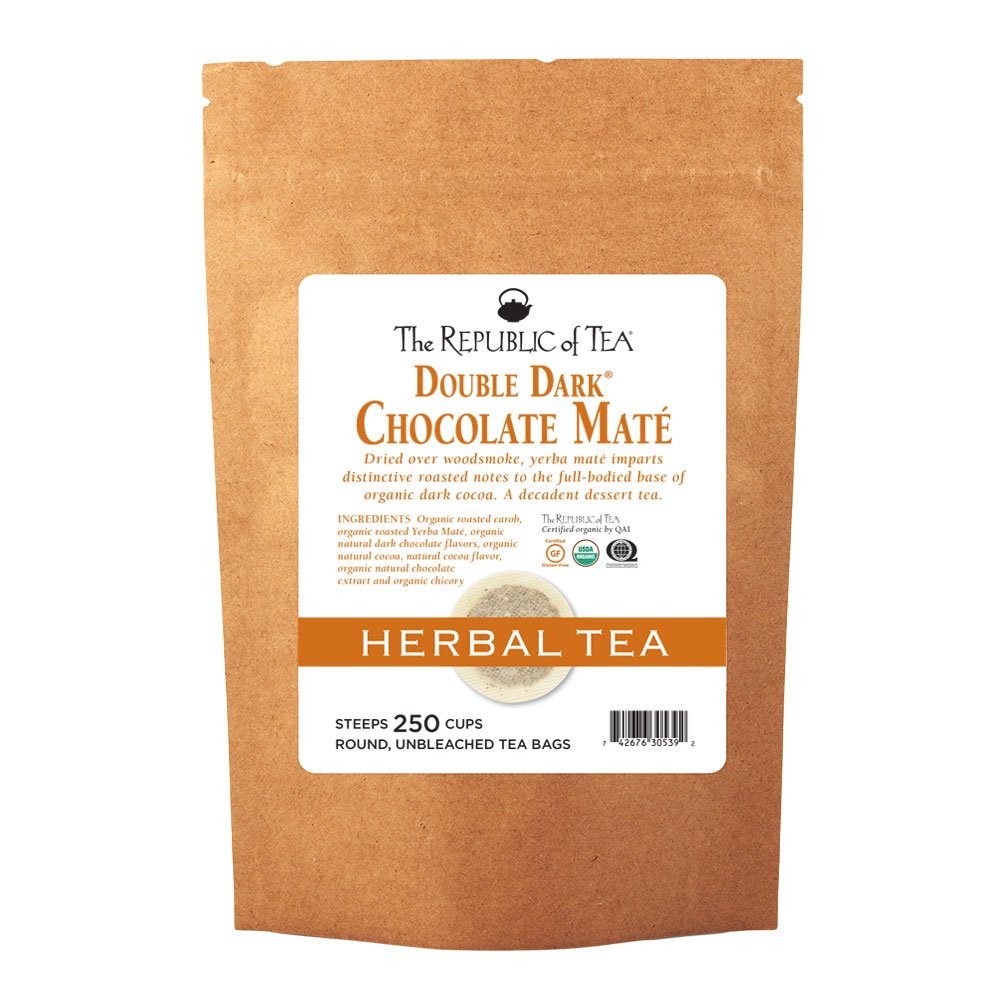 Organic Double Dark Chocolate Mate Tea Bags - 250 Count Bulk Pack | Rich & Smooth Flavor for Morning Boost or Afternoon Relaxation | The Republic of Tea
