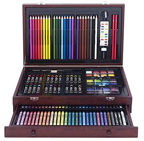 Picoso Art 101 142-Piece Wooden Art Craft Set for Kids - Painting, Drawing & DIY Projects - Perfect for School, Home & Creative Activities