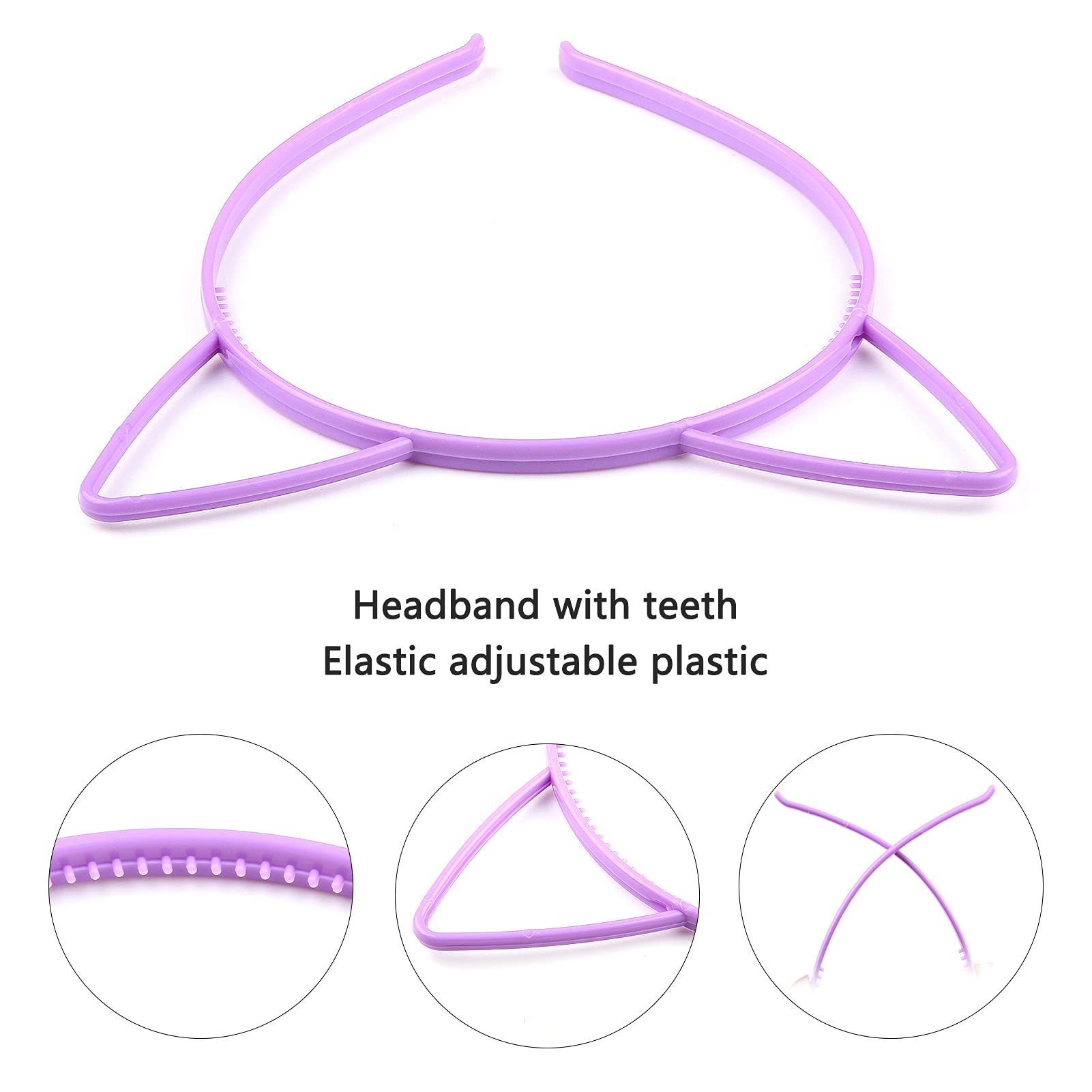 10 Pcs Plastic Cat Ears Headbands for Kids, Girls & Women - Multicolor Cute Sawtooth Kitty Ears Headwear for Halloween, Birthday Party, Cosplay & Costume Accessories
