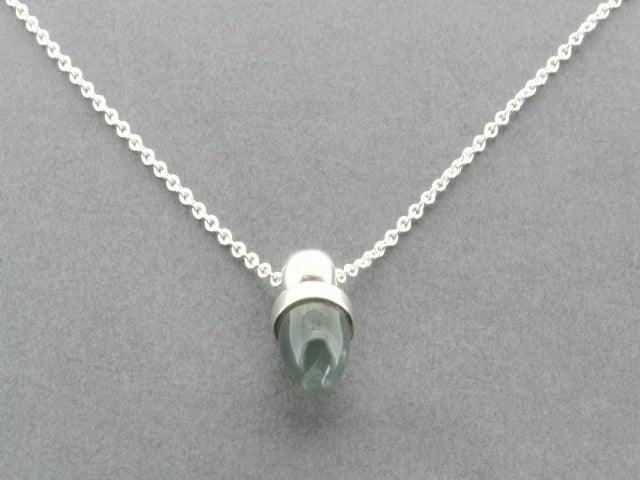 Prehnite Acorn Pendant Necklace - Elegant Green Gemstone Jewelry for Women, Perfect for Nature Lovers & Boho Fashion | Gift for Birthday, Anniversary & Everyday Wear