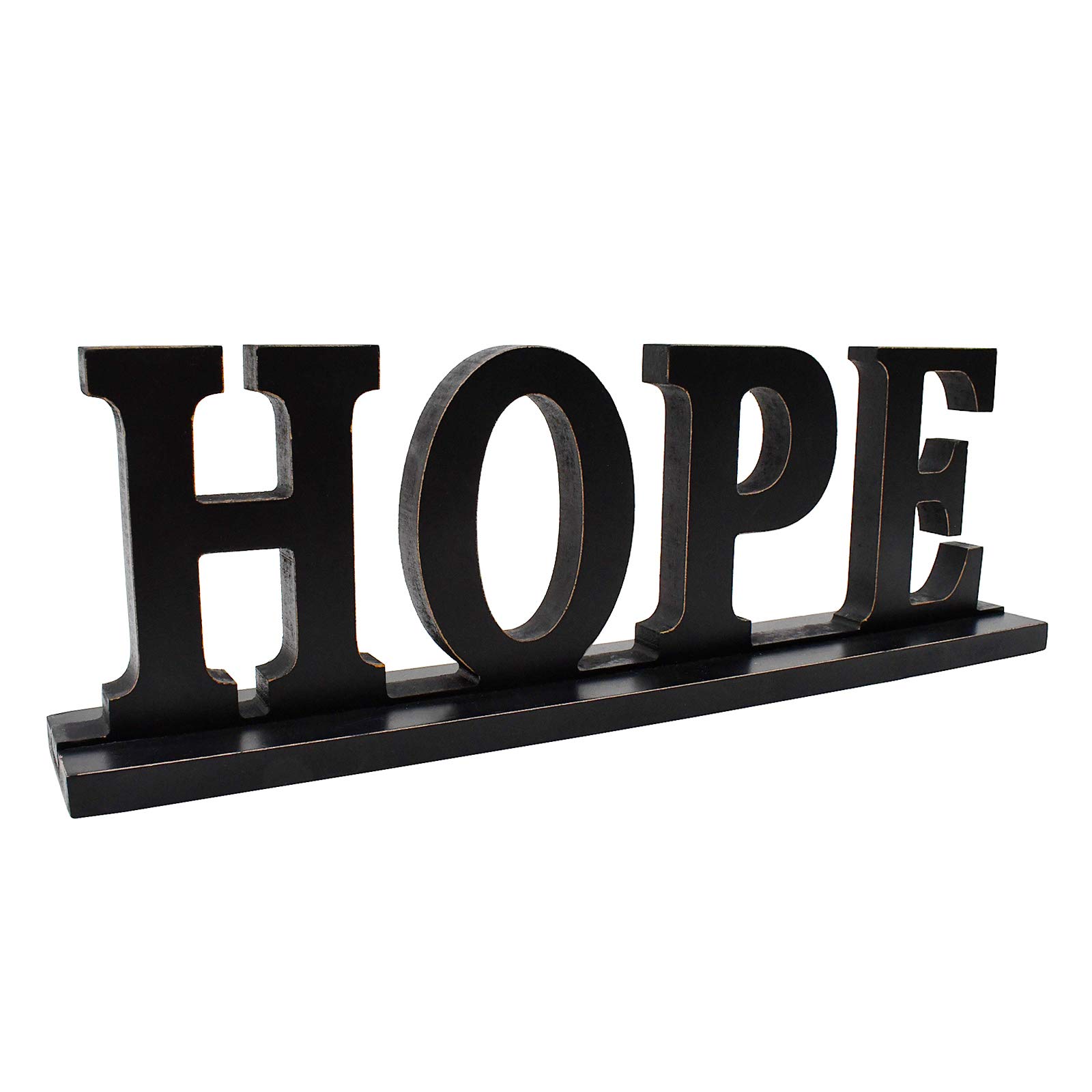 Rustic Wood Hope Letter Sign - Free Standing Home Decor for Farmhouse, Living Room, Bedroom & Office - Inspirational Tabletop Word Sign for Wall, Shelf & Mantel