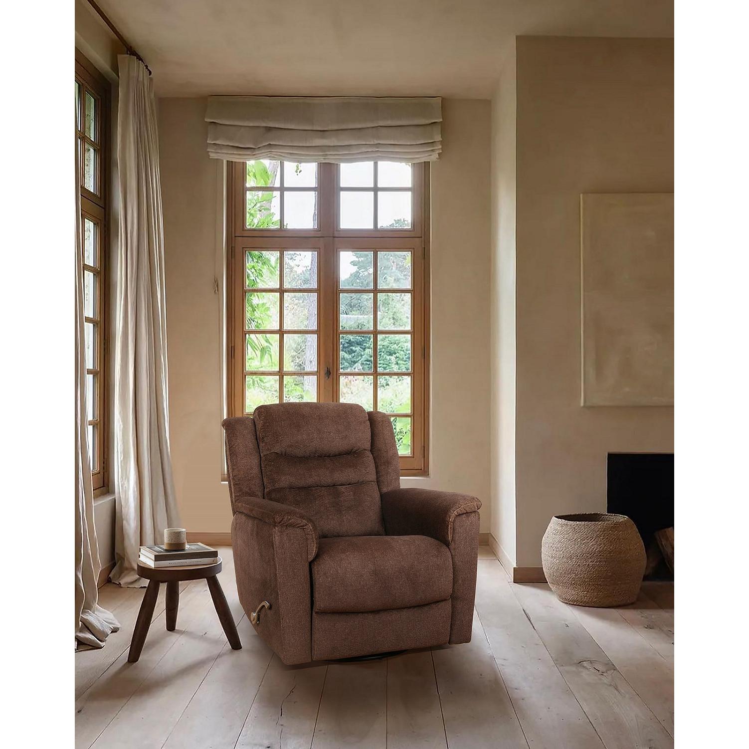 IFDC IF 6346 Fabric Recliner Swivel Glider Chair with Wall-Hugging Technology - Perfect for Living Room, Home Theater, and Nursery Comfort