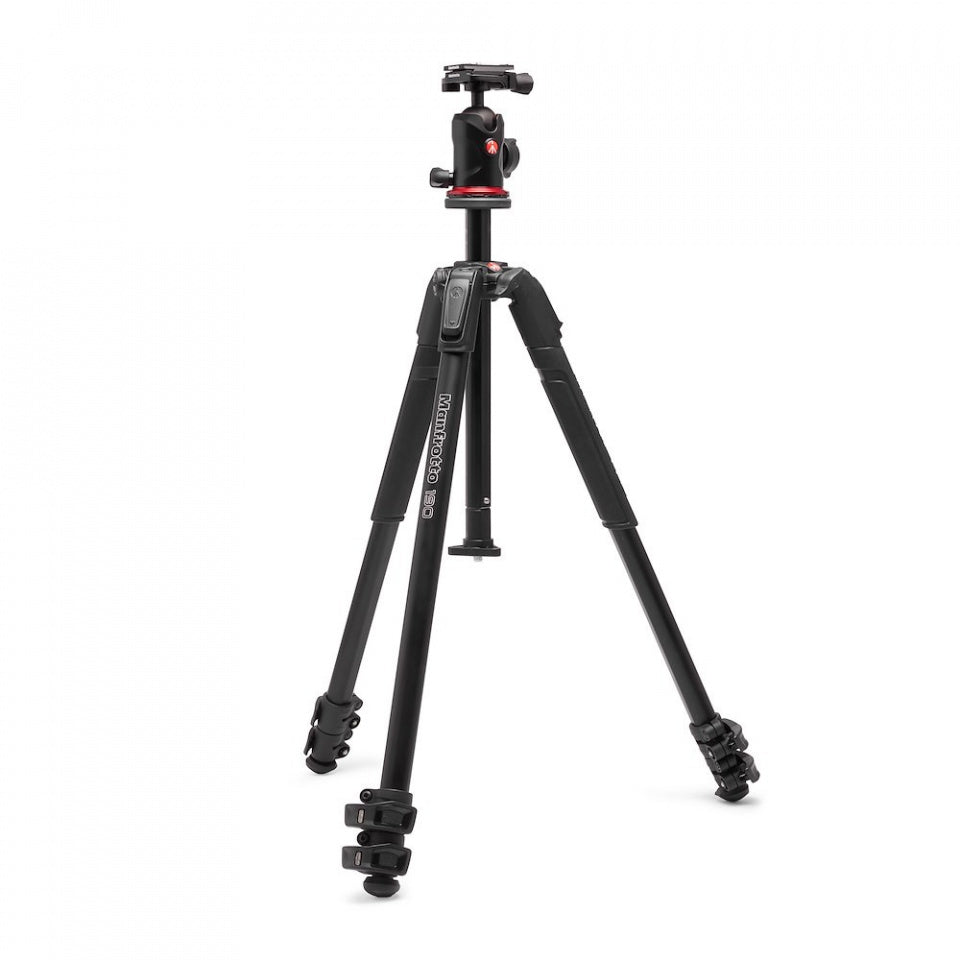 Manfrotto 190X AS Aluminum Tripod Kit with Ball Head - Professional Camera Tripod for Photography, Videography & Travel