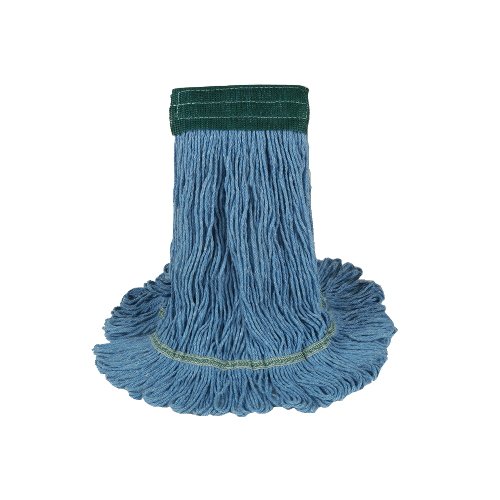 UNS 1400M Echo Loop Mop - 100% Recycled PET Cotton Blend Medium Blue (12 Pack) - Perfect for Eco-Friendly Home Cleaning & Hard Floor Maintenance