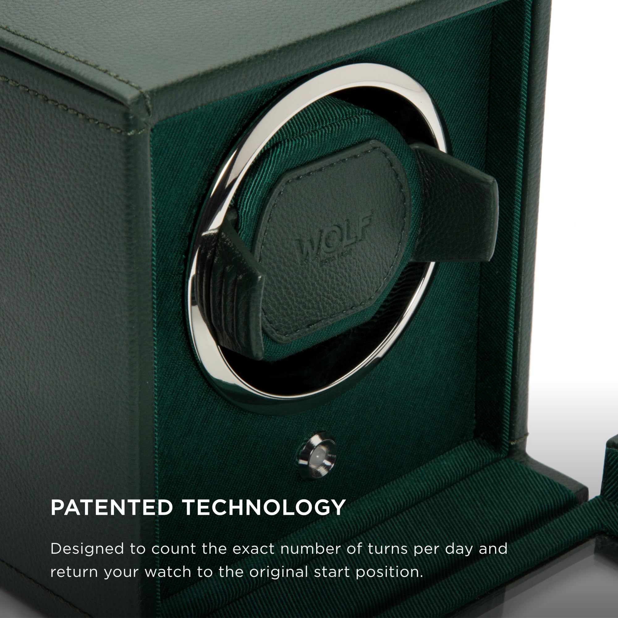 Premium Wolf Cub Single Watch Winder with Glass Cover - Automatic Watch Storage & Display Case for Luxury Timepieces - Perfect for Home, Office, or Travel Use