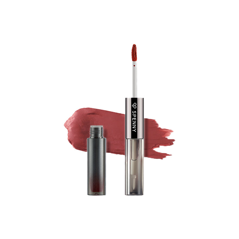 SPENNY Dual Ended Lip Gloss - Long Lasting Hydrating Lip Glaze with High Shine, Non-Sticky Formula for Day & Night Wear - Perfect for Parties, Dates, and Everyday Makeup Looks