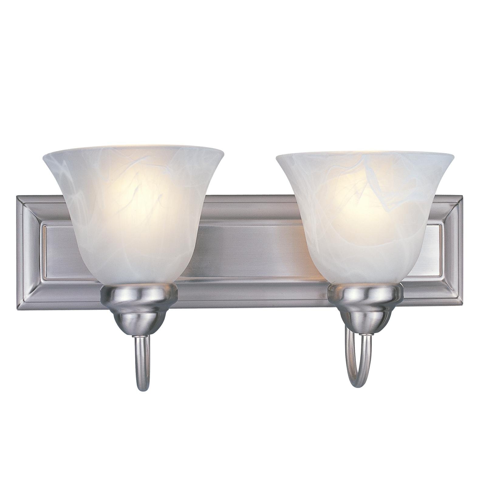 Z-Lite 311-2V-BN Lexington Two Light Bathroom Vanity Light Fixture - Brushed Nickel Metal Frame with White Swirl Glass Shade - Perfect for Bathroom, Powder Room, and Dressing Room Lighting