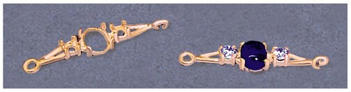 Sterling Silver or 14K Gold Bracelet Link for 7x5mm & 10x8mm Oval Cabochon Stones - DIY Jewelry Making, Custom Handmade Bezel Setting - Perfect for Birthstone, Gemstone & Crystal Bracelets