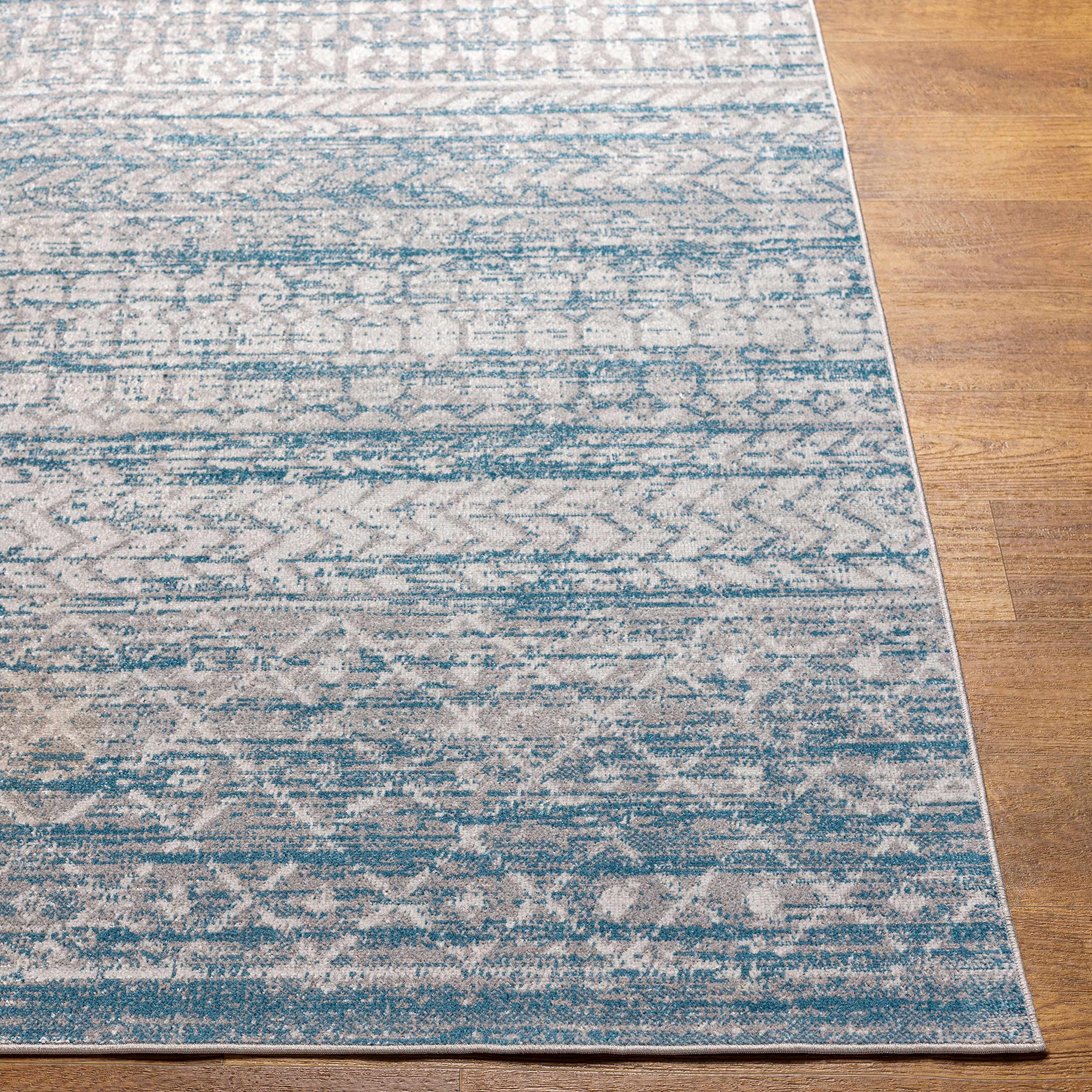 Hauteloom Sison Washable Area Rug - Blue & Gray 9'3