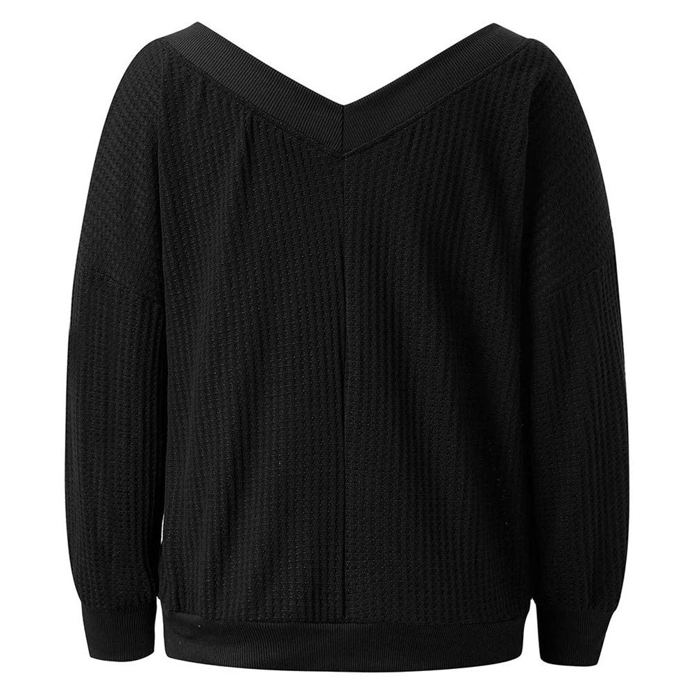 Aniywn Women's V-Neck Henley Tee Shirts - Waffle Knit Drop Shoulder Long Sleeve Pullover Tops for Casual Wear | Loose Fit Comfortable Blouse for Everyday, Work & Weekend Outfits