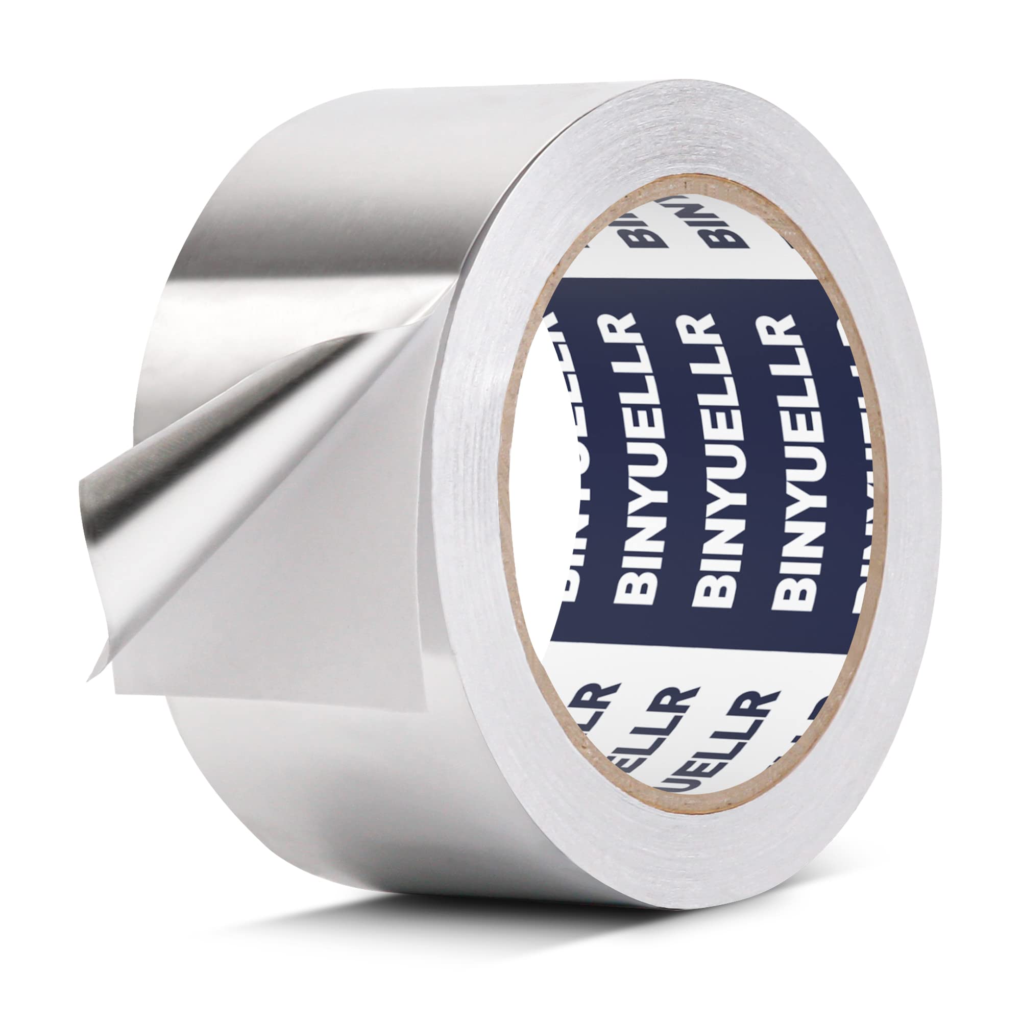 Heavy Duty Aluminum Foil Tape - 2 Inch x 65 Feet, HVAC Silver Metal Duct Tape for Heat Insulation & Dryer Vent Sealing | Reflective, Waterproof & Durable for Ductwork Repair, Home Improvement & Industrial Use
