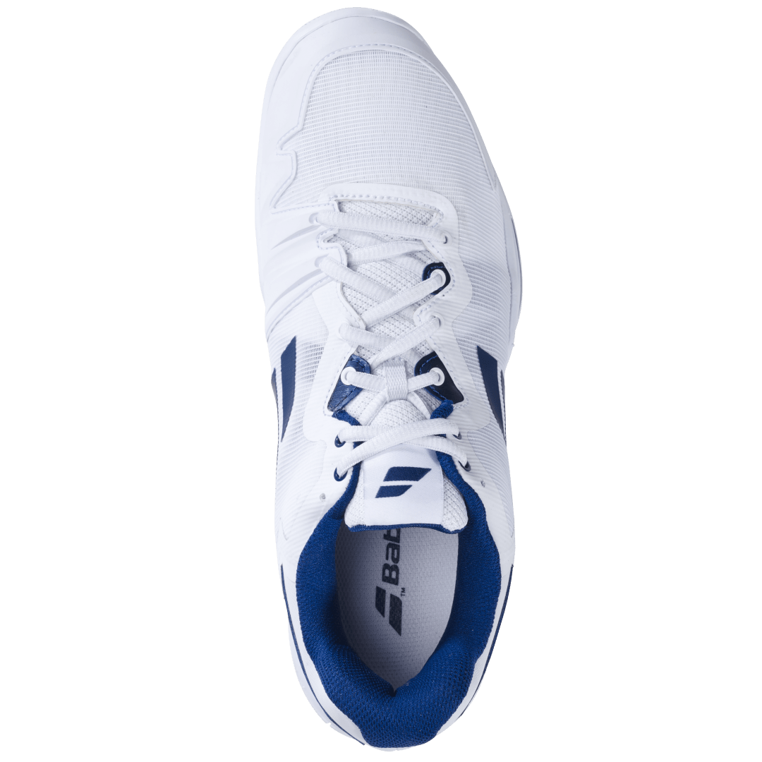 Babolat Men's SFX 3 All Court Tennis Shoes - White/Navy - Lightweight & Durable for Indoor/Outdoor Play - Perfect for Tennis, Pickleball & Casual Wear