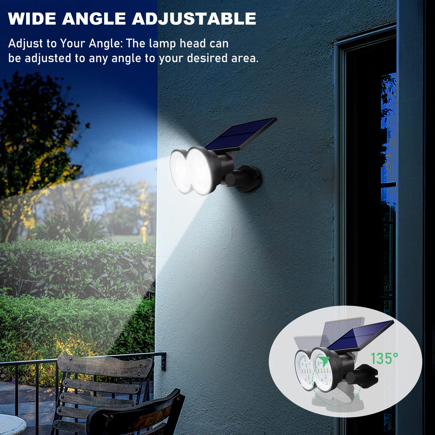 K KASONIC - Solar Spot Lights Outdoor, Waterproof LED Solar Landscape Spotlights for Garden, Yard, Pathway & Walkway - Auto On/Off with Dark Sensing - Daylight & Warm White (2 Pack) - Perfect for Landscape Lighting, Driveway Illumination & Backyard Decor