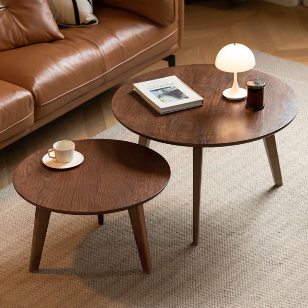 Solid Oak Wood Side Table - Modern End Table with Storage Shelf for Living Room, Bedroom & Office - Sturdy & Stylish Home Decor Furniture