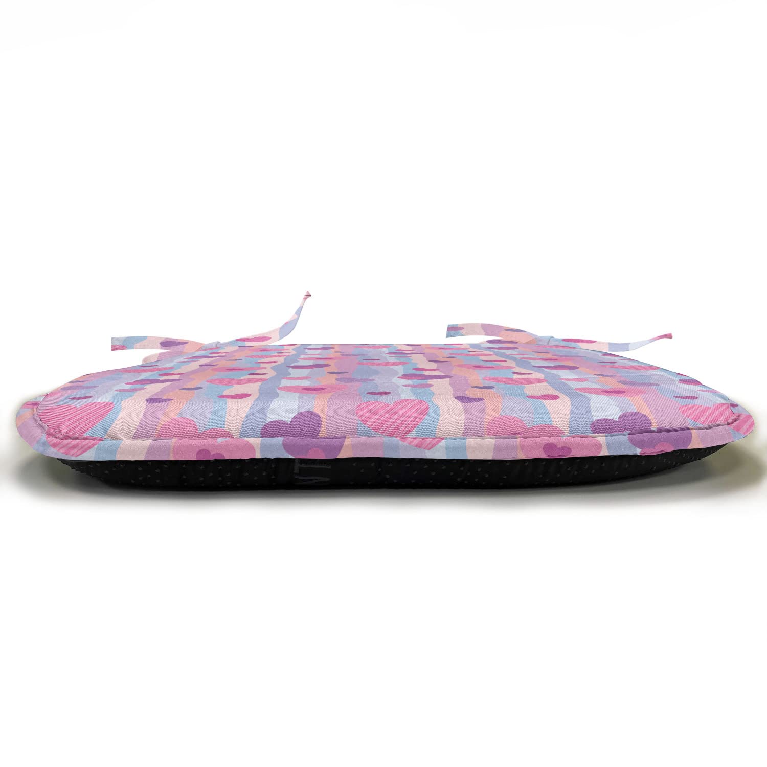 Ambesonne Love Chair Cushion Set of 12 - Heart Pattern Valentine's Day Seat Pads with Anti-Slip Backing, 16x16 Inch Pale Mauve Purple - Perfect for Kitchen, Dining Chairs, Patio Furniture & Romantic Weddings