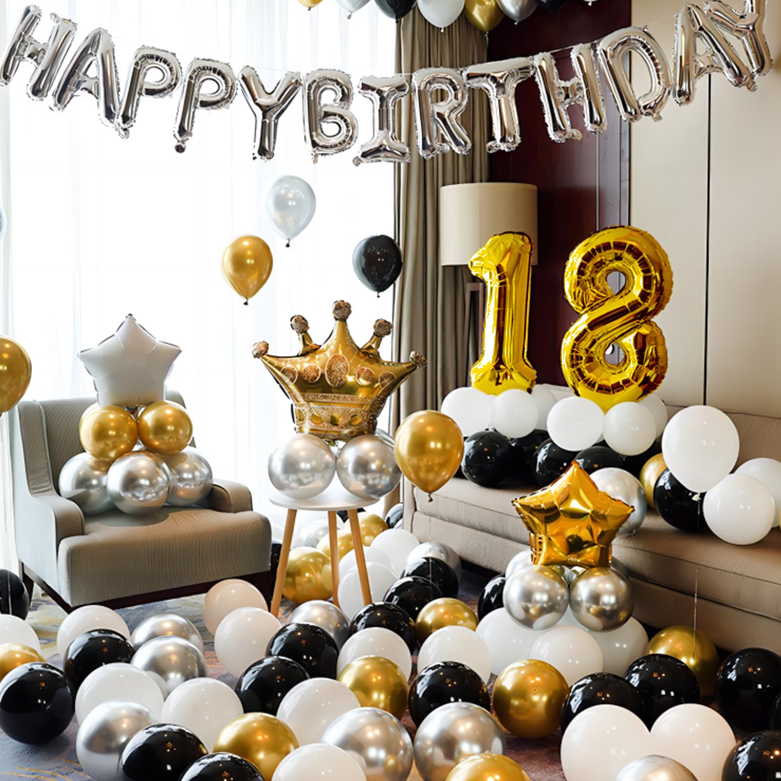 40 Inch Gold Number Balloons - Helium Mylar Foil Balloons for Birthday Party Decorations (1, 2, 3, 5, 10) - Perfect for 1st Birthday, Anniversary, Graduation & Baby Shower Decor