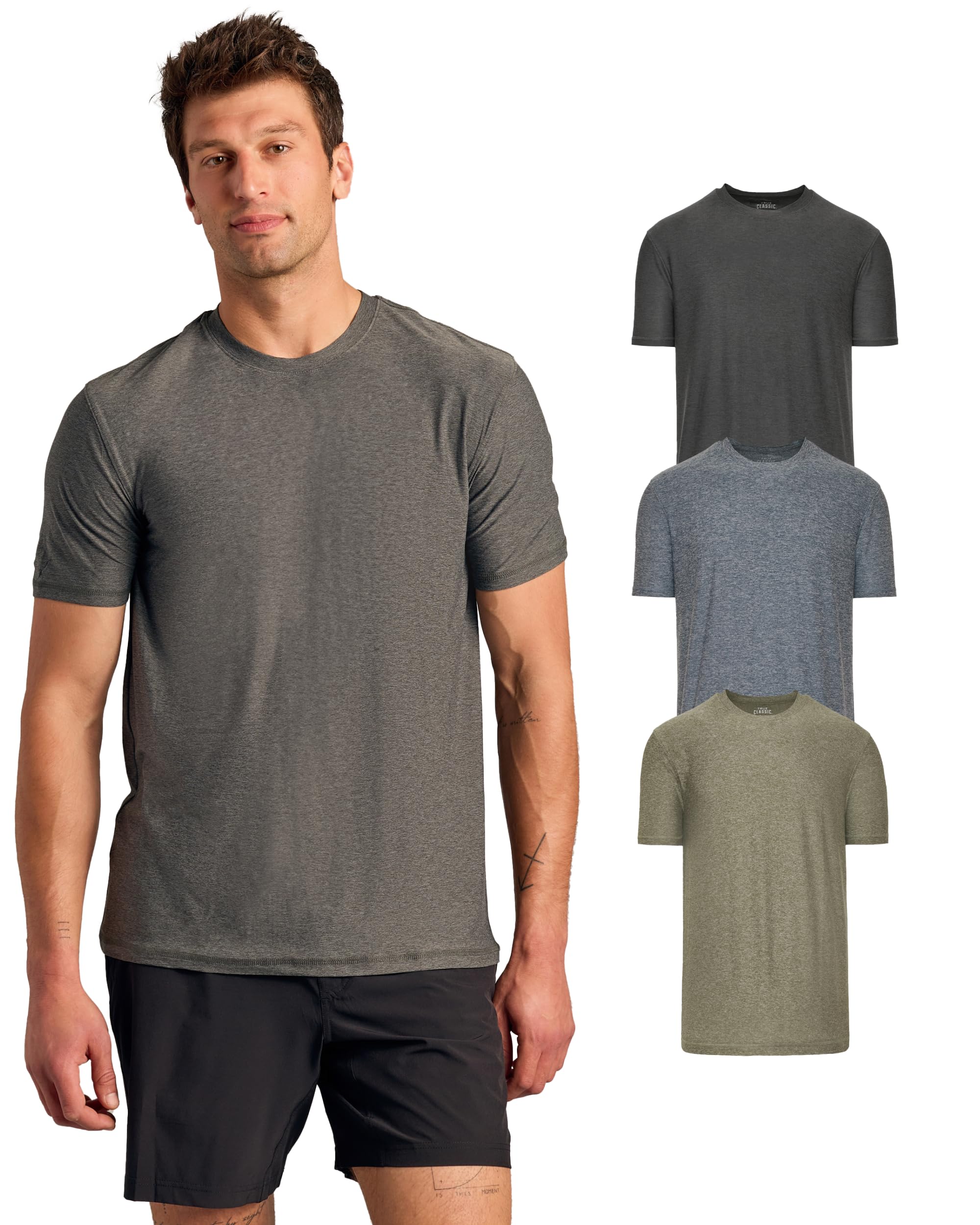 True Classic Men's Workout Shirts - Lightweight Quick-Dry Gym Tees for Running & Training