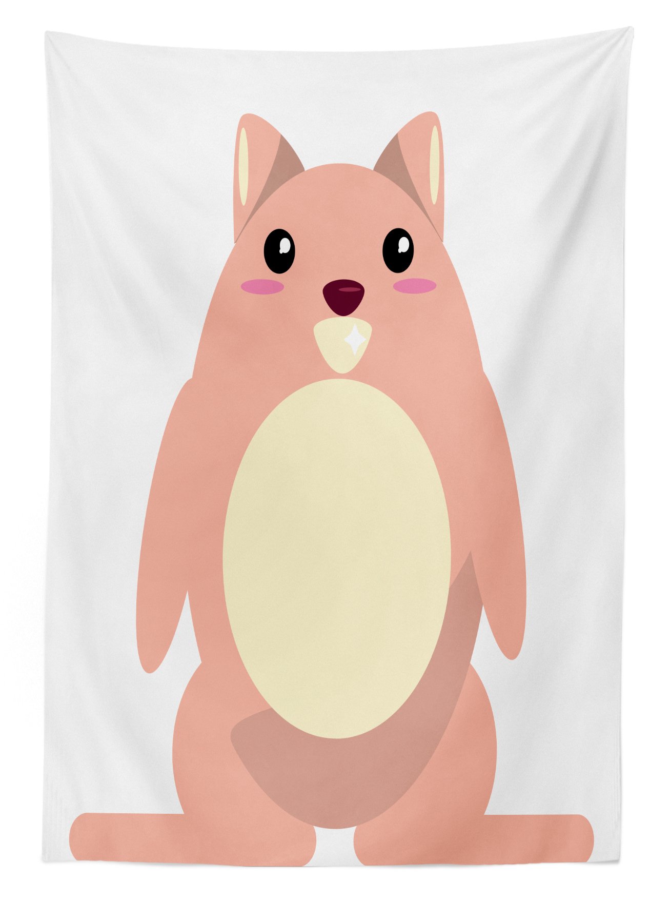 Ambesonne Anime Outdoor Tablecloth - Kawaii Style Beaver Cartoon Funny Character, Washable Picnic Table Cover 58