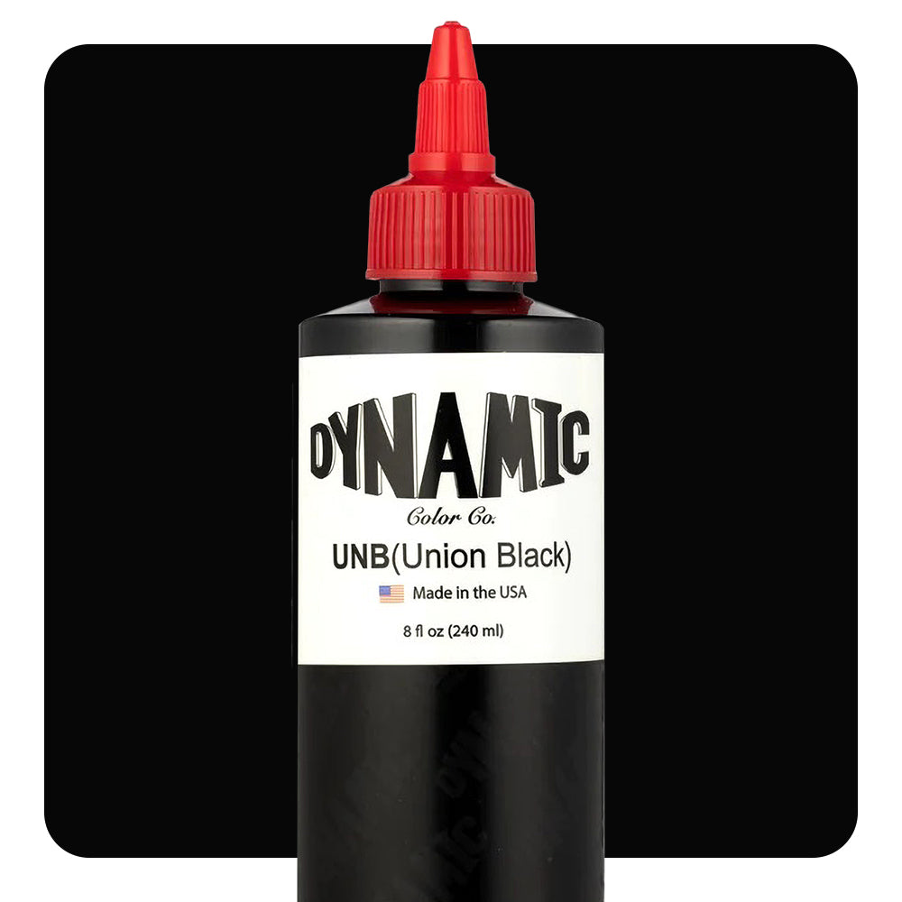 Premium Dynamic Union Black Tattoo Ink - 8oz Bottle for Professional Artists | Long-Lasting, Vibrant Pigment | Ideal for Tattoo Shops, Body Art & Permanent Makeup