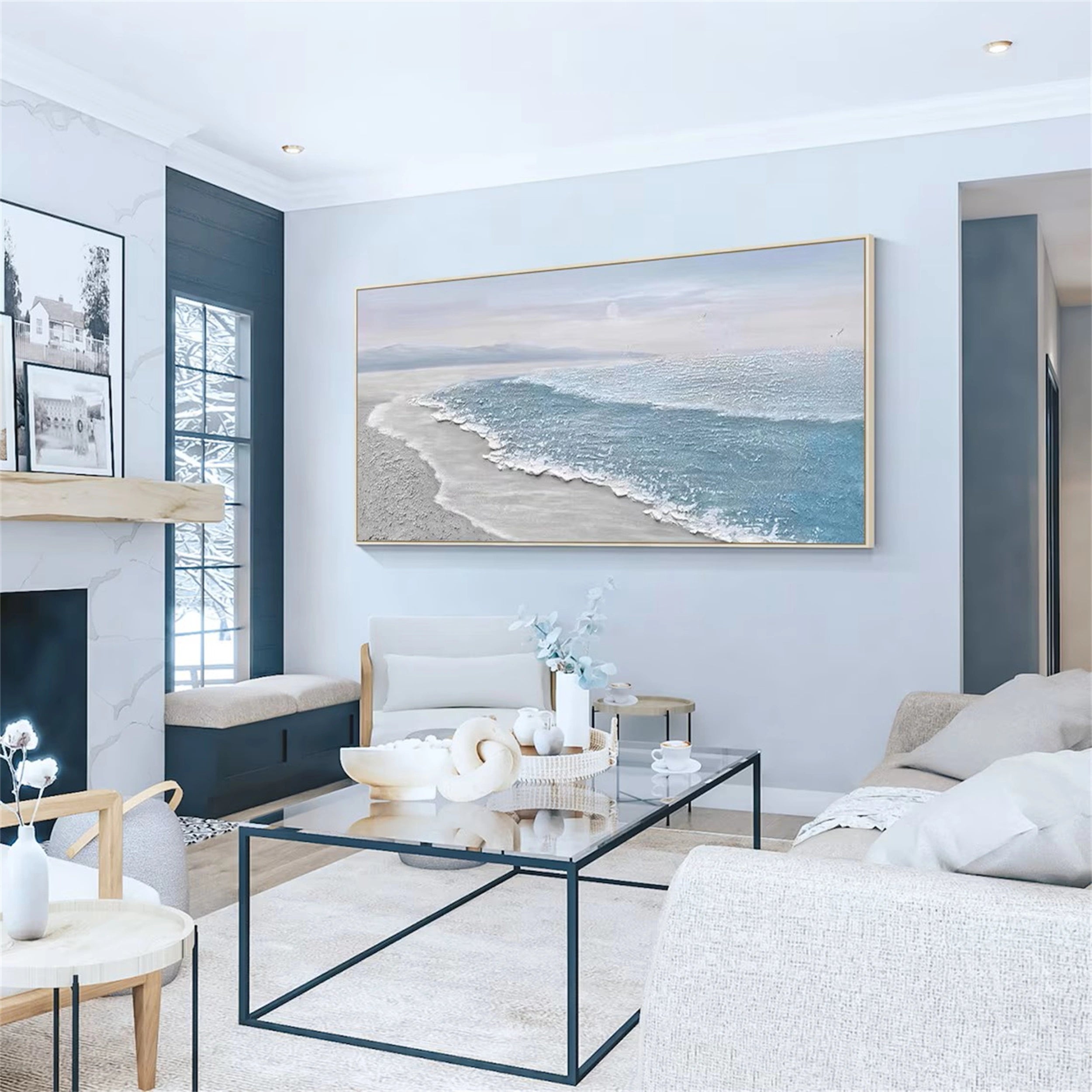 Ocean And Sky Painting #OS 057 - Stunning Seascape Wall Art for Home & Office Decor | Coastal Themed Living Room & Bedroom Wall Decor