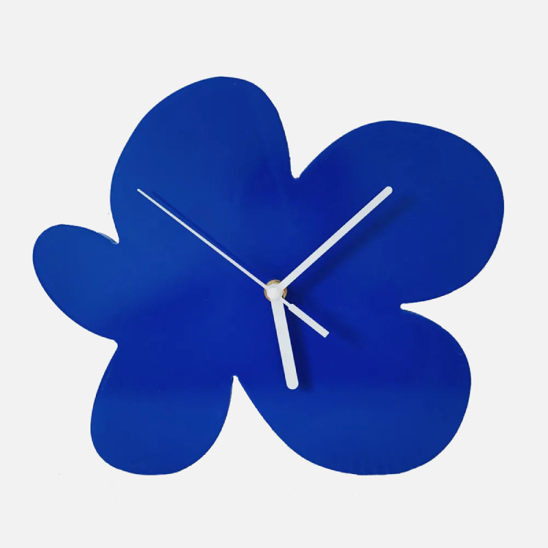 Modern Klein Blue Geometric Wall Clock - Stylish Home & Office Decor for Living Room, Bedroom, or Workspace