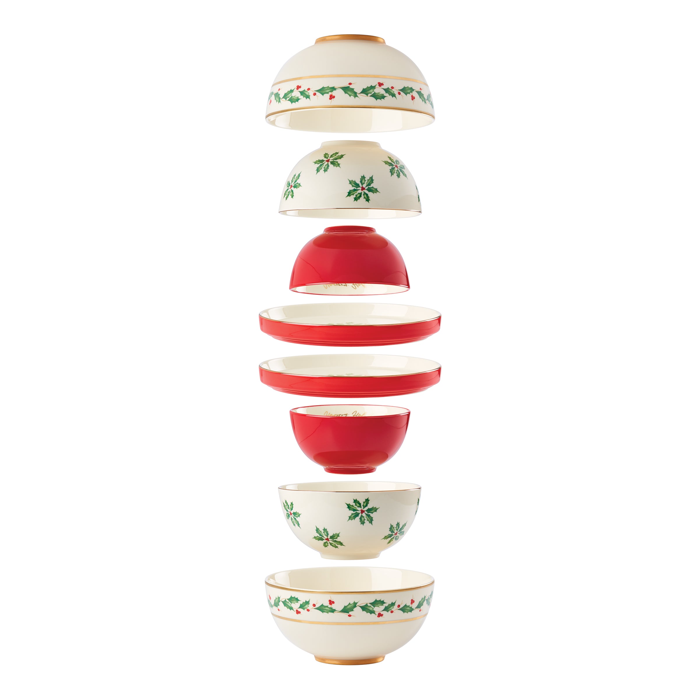 8-Piece Nesting Dinnerware Set for Holiday & Everyday Use - Space-Saving Dishware for Parties, Camping & Small Kitchens