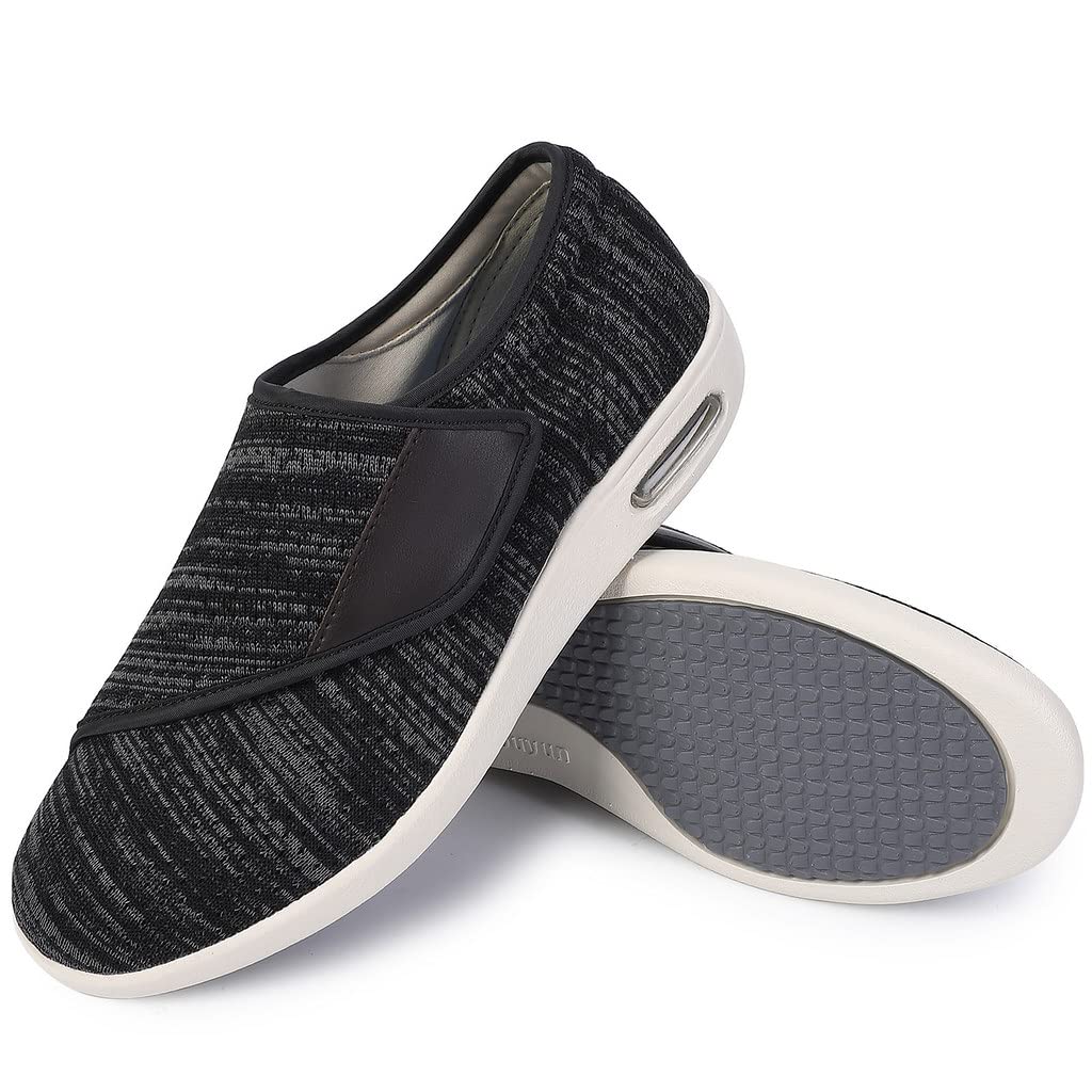 **Orthopedic Diabetic Shoes for Men with Wide Width - Adjustable Closure, Lightweight & Breathable Sneakers for Elderly - Ideal for Swollen Feet, Edema & Walking Comfort**    *(Perfect for Daily Wear, Walking, Travel & Foot Pain Relief - Designed for Diabetic & Senior Foot Care)*