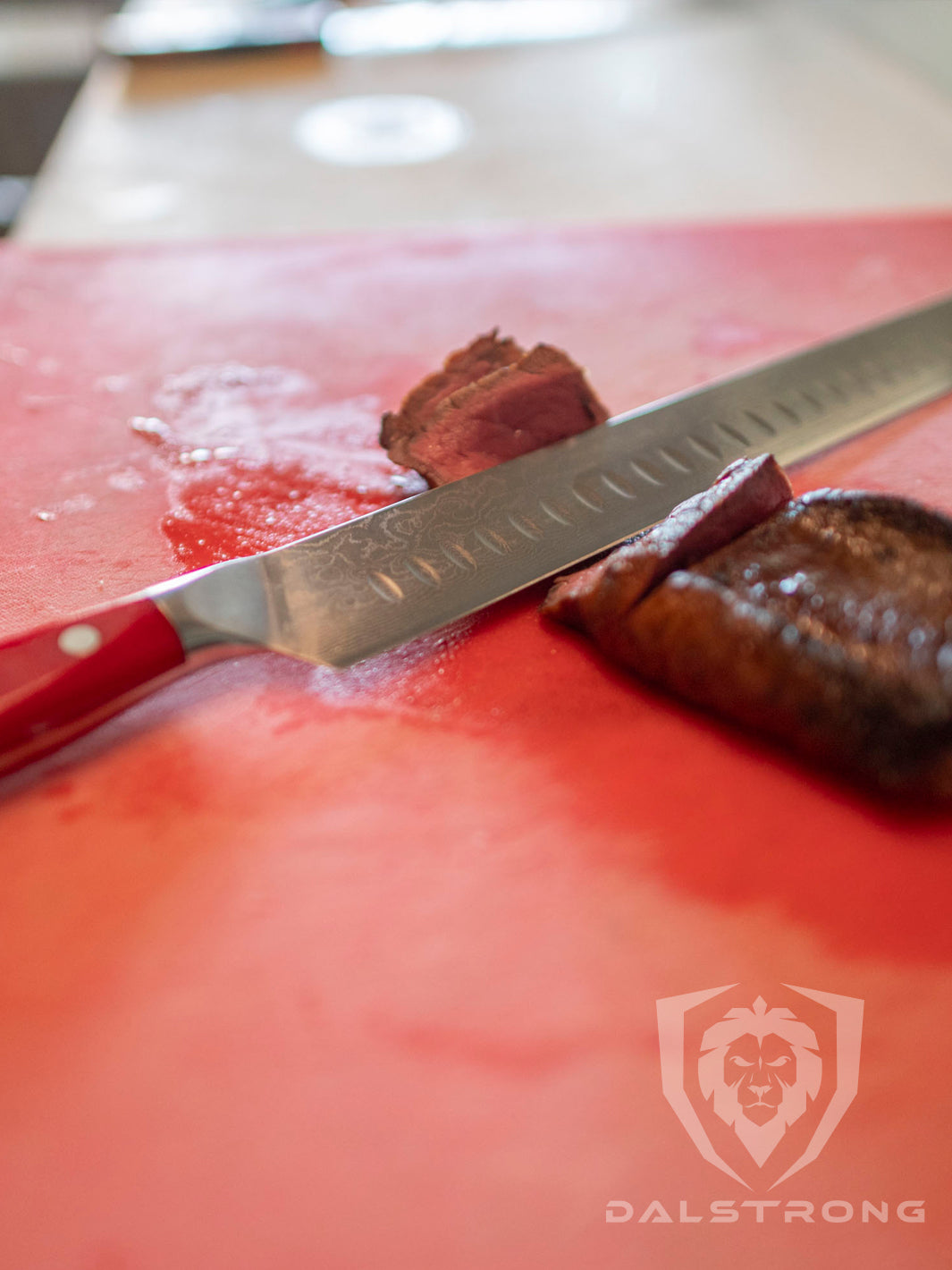 Dalstrong Shogun Series 12-inch Slicing Carving Knife with Crimson Red ABS Handle - Professional Kitchen Knife for Meat, Roasts & BBQ | Sharp Chef Knife for Home & Restaurant Use