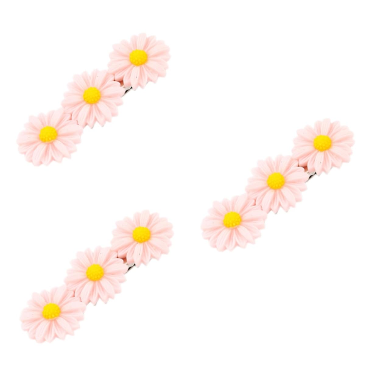 Beaupretty 3 Sets Daisy Flower Hair Clips for Women & Girls - Pink Acrylic Barrettes (10pcs x 3) - Perfect for Parties, Weddings & Everyday Fashion Accessories