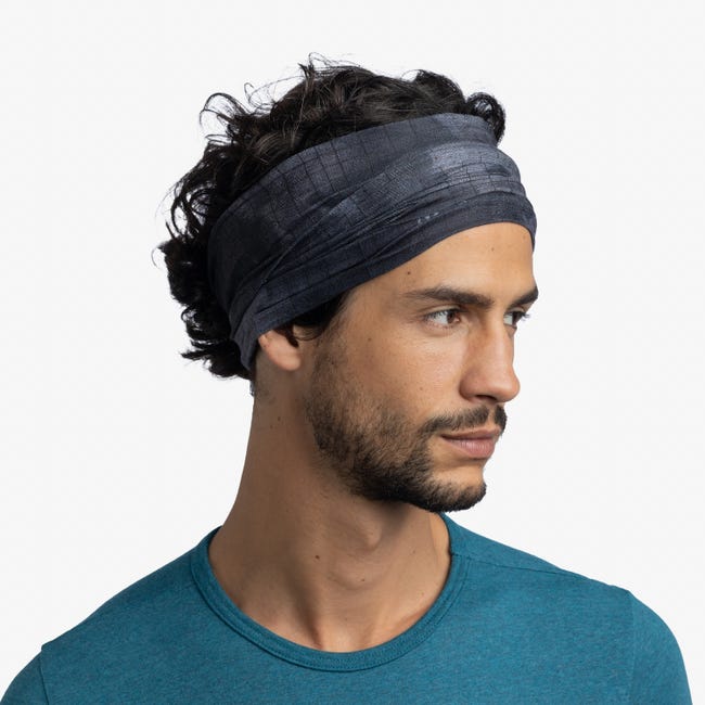BUFF Coolnet UV Bonsy Graphite Multifunctional Headwear - Sun Protection, Moisture Wicking & Breathable for Outdoor Activities, Hiking, Running & Cycling