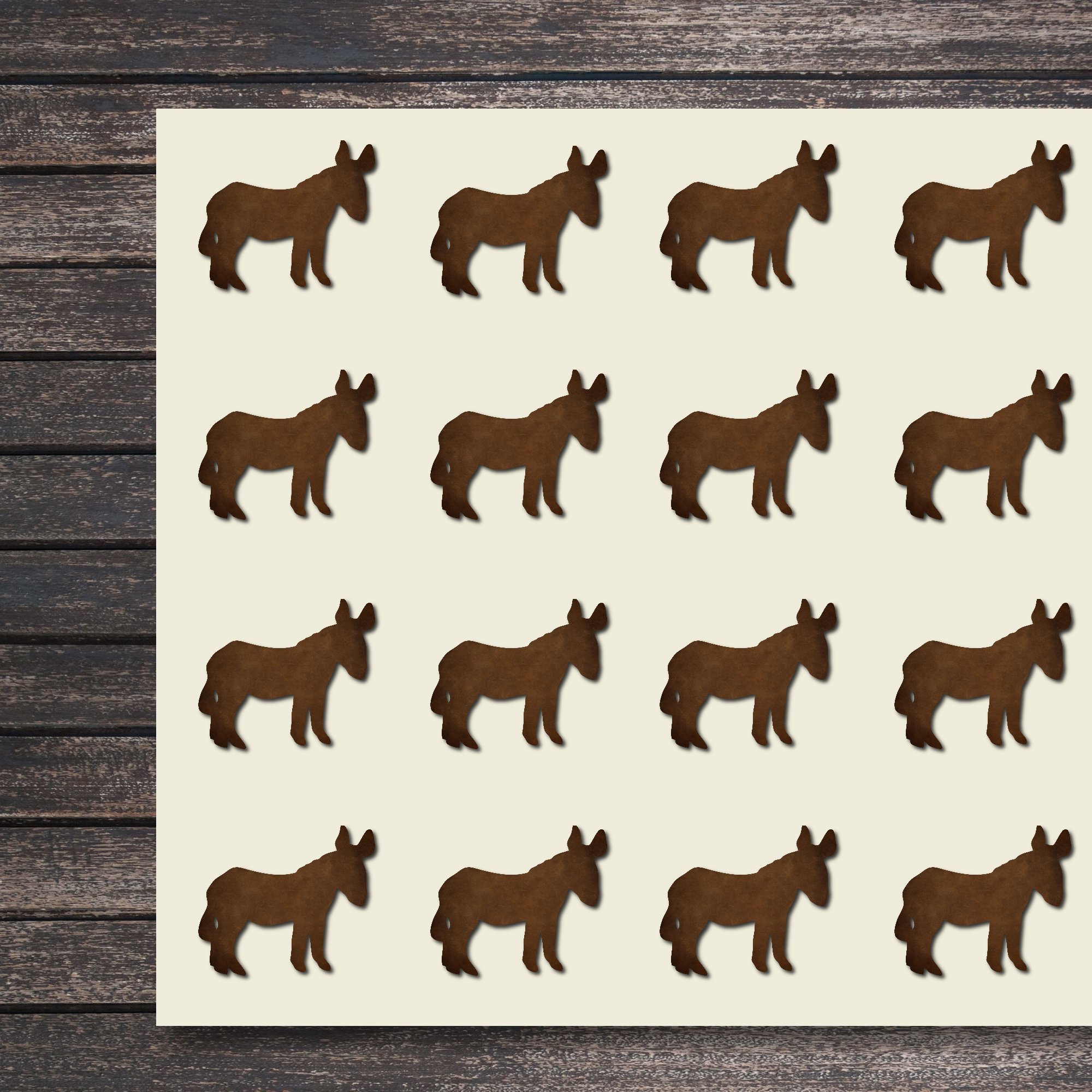 Donkey Craft Stickers - 30 Pack 1.5 Inch Adhesive Decals for Scrapbooking, Party Decorations, DIY Projects & Sealing Envelopes - Perfect for Kids Crafts, School Supplies & Gift Wrapping (Item 1321226)