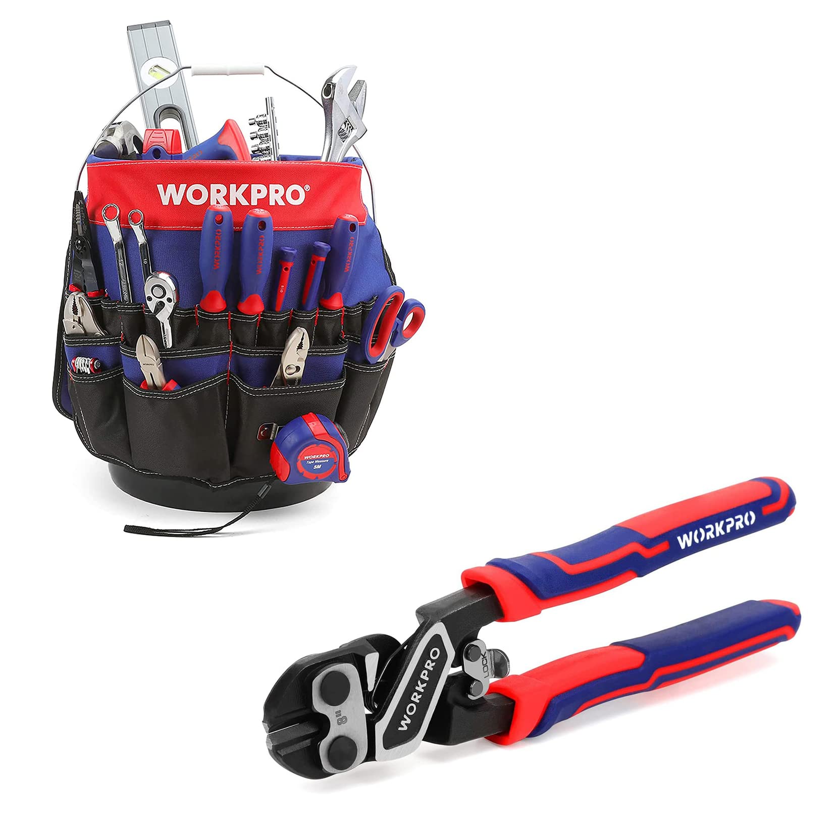 WORKPRO Heavy Duty Bucket Tool Organizer with 8