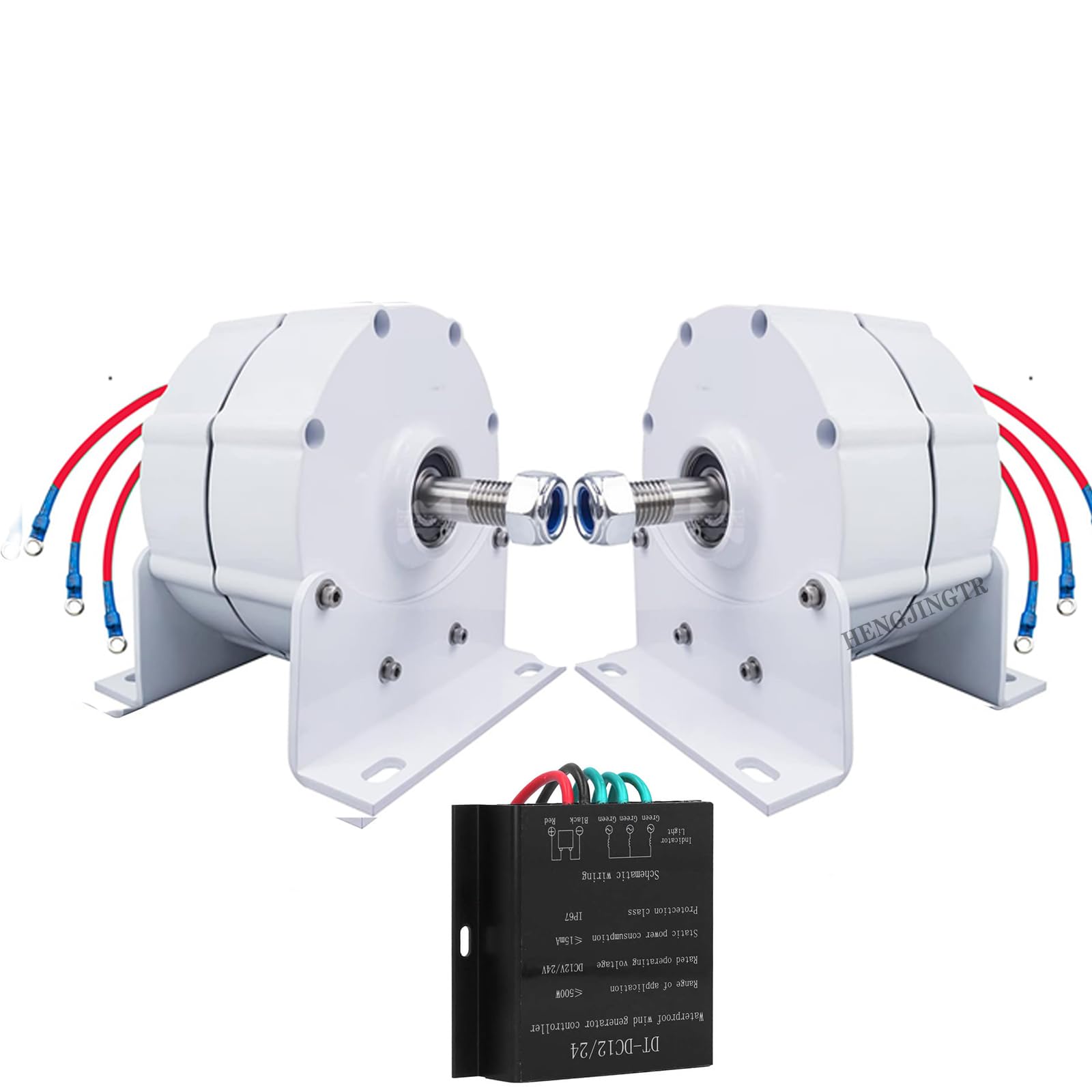 12V 24V 48V 12000W Permanent Magnet Three Phase Gearless Alternator with Base & Controller - for Wind Turbine, Water Turbine, DIY Renewable Energy Projects