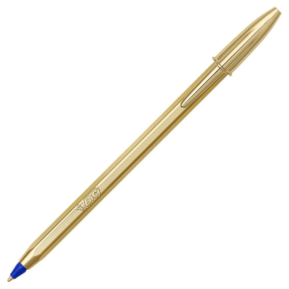 BIC Cristal Celebrate Gold Ballpoint Pen - Premium Smooth Writing Pens for Office, School & Gifts - Elegant Gold Finish for Special Occasions