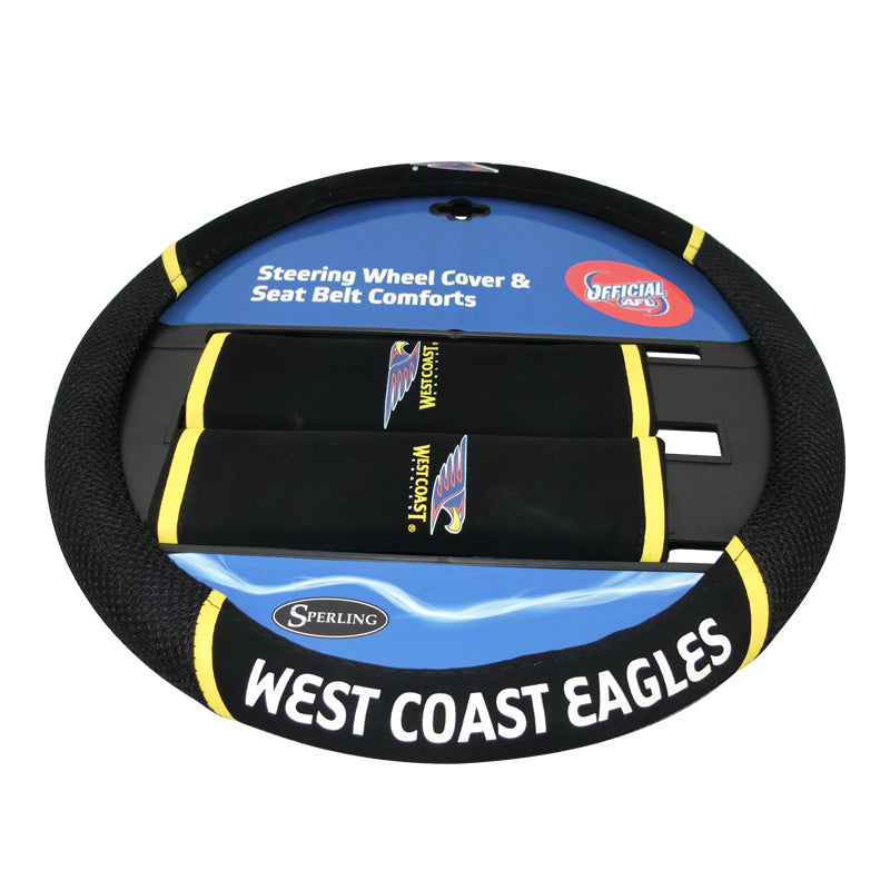AFL West Coast Eagles Premium Steering Wheel Cover - Durable, Non-Slip Grip for Cars, Trucks & SUVs - Perfect for Game Day & Road Trips