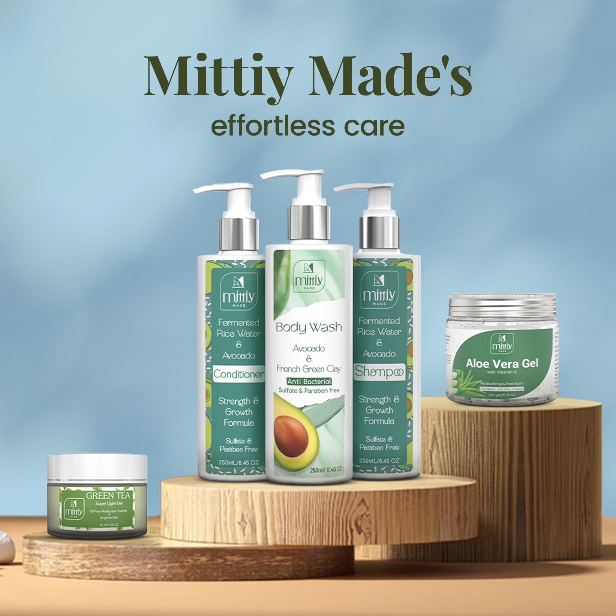 Mittiy Made 0.1% Salicylic Acid Body Wash with Avocado & French Green Clay - Skin Brightening & Gentle Exfoliating Shower Gel for Dry, Rough, Bumpy Skin - Niacinamide Enriched Formula (250ml) | Perfect for Daily Use & Keratosis Pilaris Care