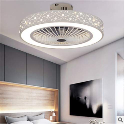 22-inch Dimmable LED Ceiling Fan with Remote - Pineapple Bead Cage Design, Adjustable Brightness for Bedroom, Living Room & Office - Energy Efficient Quiet Cooling Fan with Modern Lighting