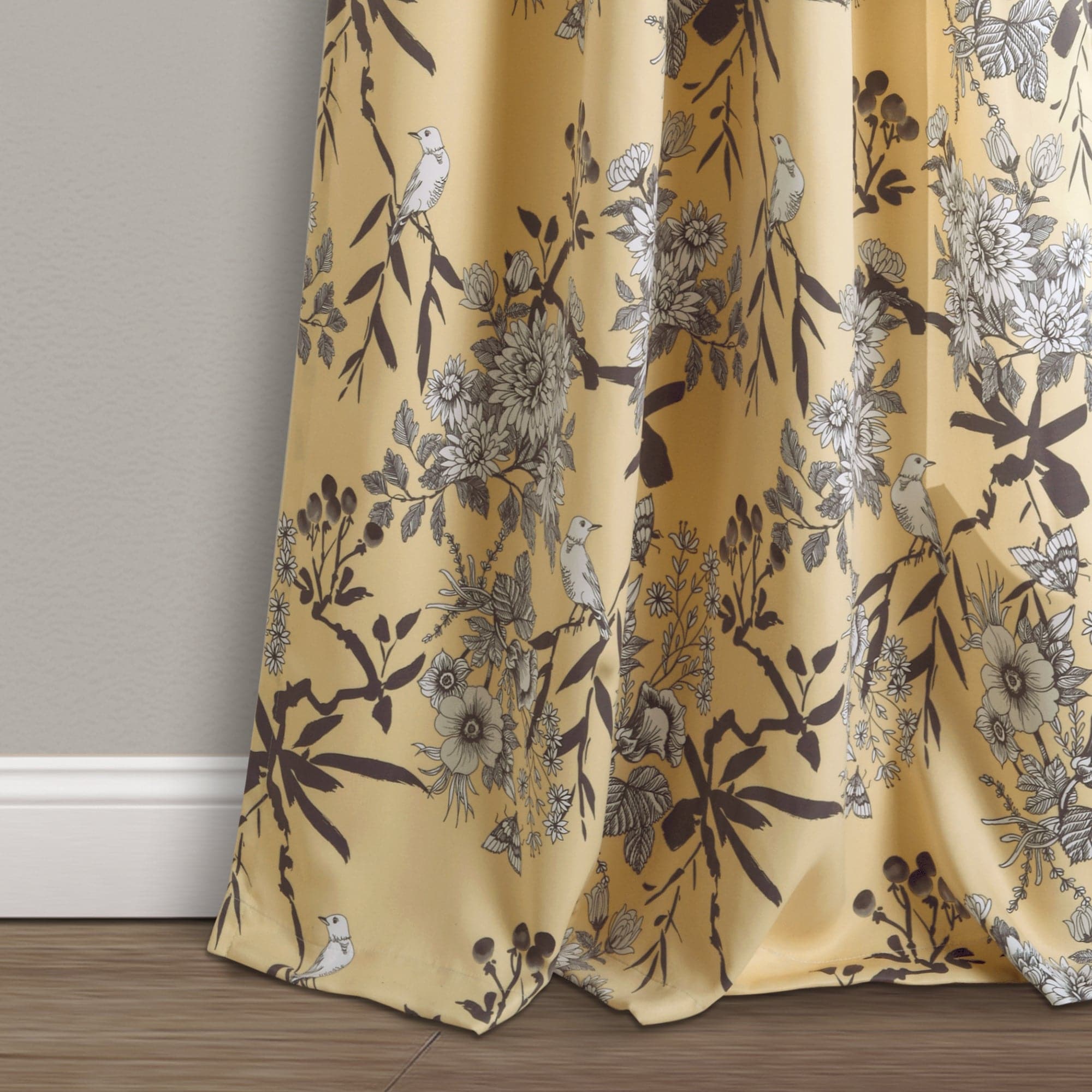 Botanical Garden Light Filtering Window Curtain Panel Set - Floral Print Sheer Drapes for Living Room, Bedroom & Nursery - Soft Sunlight & Privacy - 2 Panels 84 Inch Length