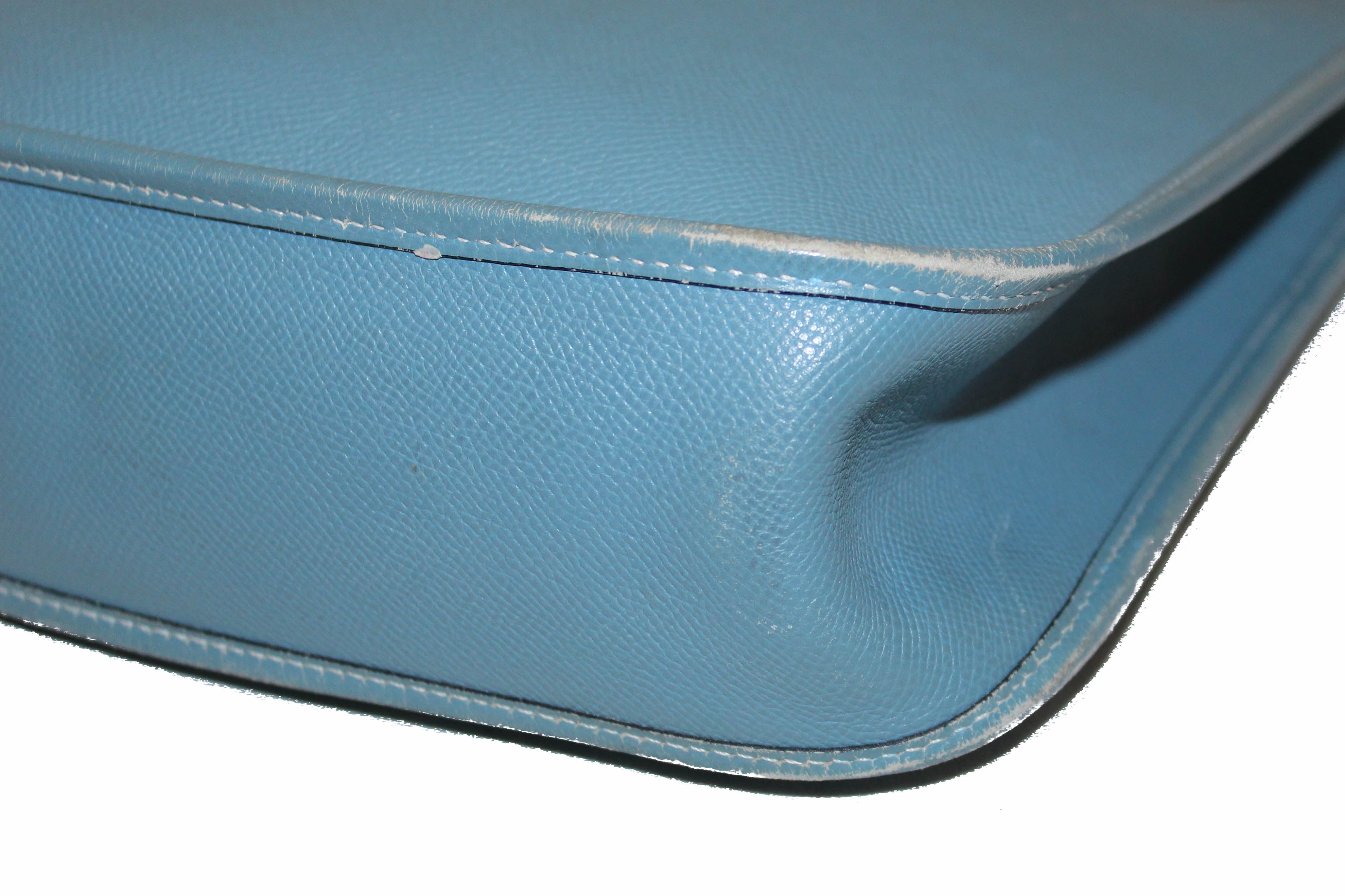 Authentic Hermes Blue Epsom Leather Vespa PM Shoulder Bag - Luxury Designer Handbag for Women, Perfect for Work, Travel & Everyday Use