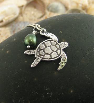 Sterling Silver Sea Turtle Pendant Necklace with Removable Charm - 925 Silver Chain for Women - Perfect for Beach Vacations, Gifts & Everyday Wear