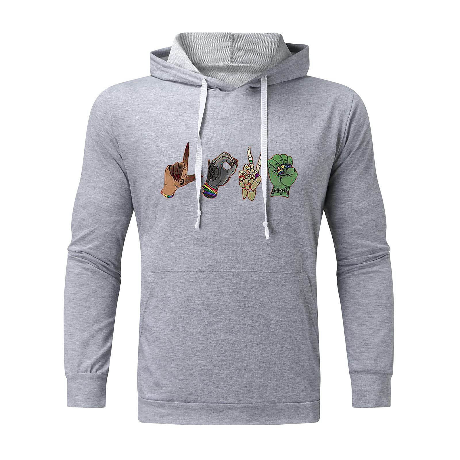 Stylish Men's Graphic Print Hoodies with Sleeve Pocket - Casual Long Sleeve Sweatshirts for Everyday Wear | Perfect for Streetwear, Gym & Outdoor Activities