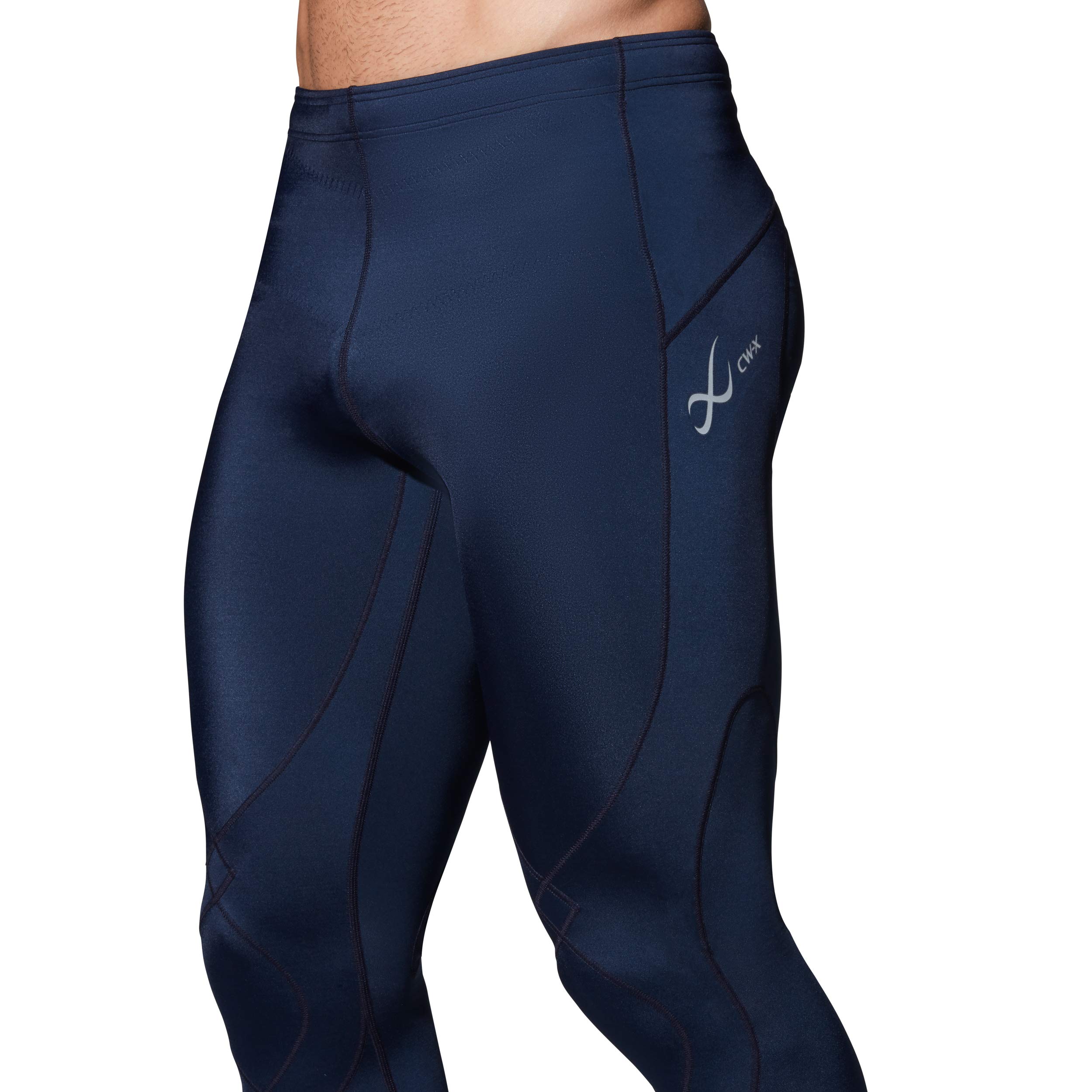 CW-X Men's Stabilyx Joint Support Compression Tights - Running & Recovery Pants for Athletes with Knee Pain - Ideal for Marathon Training, Gym Workouts & Post-Exercise Muscle Recovery
