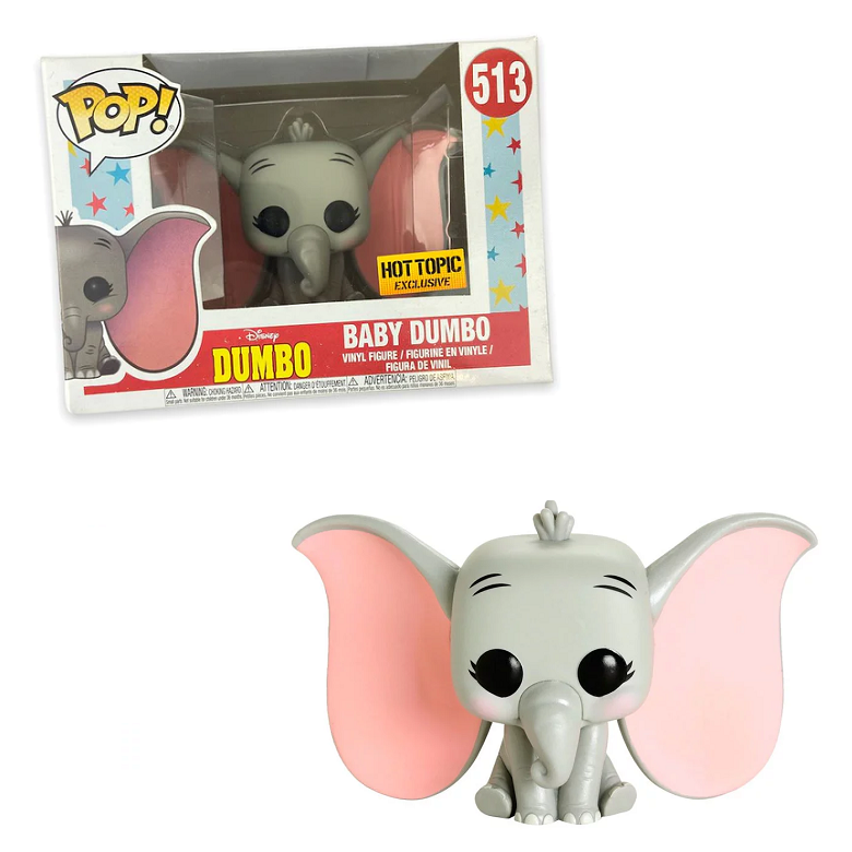 Funko Pop! Disney Baby Dumbo Vinyl Figure #513 - Cute Collectible Toy for Disney Fans, Perfect for Home Decor, Office Display, and Gift Giving