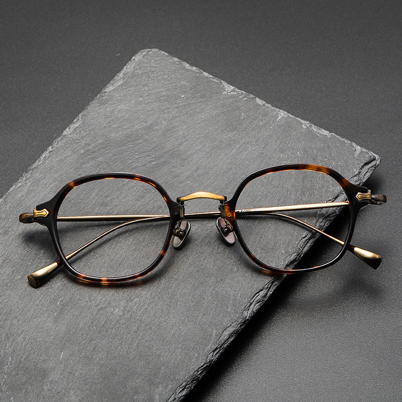 Vintage Titanium Square Eyeglass Frames KMN183 - Lightweight & Durable for Reading, Driving & Fashion Accessories