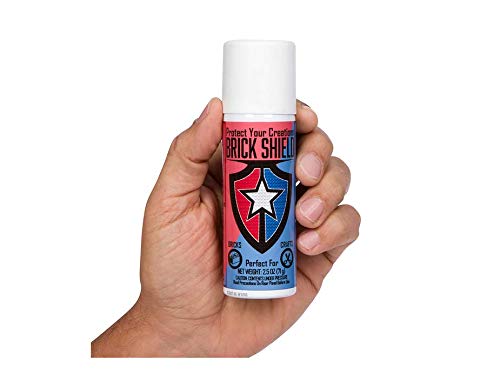BrickShield Temporary Plastic Adhesive Spray Glue - Non-Toxic Multipurpose Spray Adhesive for Bricks, Blocks, LEGO & Crafts - Made in USA (2.5 oz) - Perfect for DIY Projects, Model Building & Home Repairs