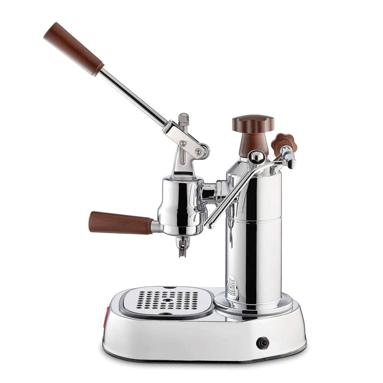 La Pavoni Europiccola Chrome Espresso Machine with Wood Handle - 8 Cup Capacity - Professional Home Barista Coffee Maker for Espresso & Cappuccino - Perfect for Kitchen, Office & Coffee Enthusiasts