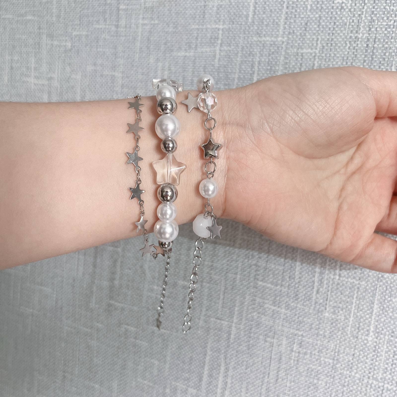 Y2K Star Beaded Pearl Adjustable Charm Bracelet for Teen Girls & Women - Perfect for Parties, Gifts, and Everyday Fashion Accessories
